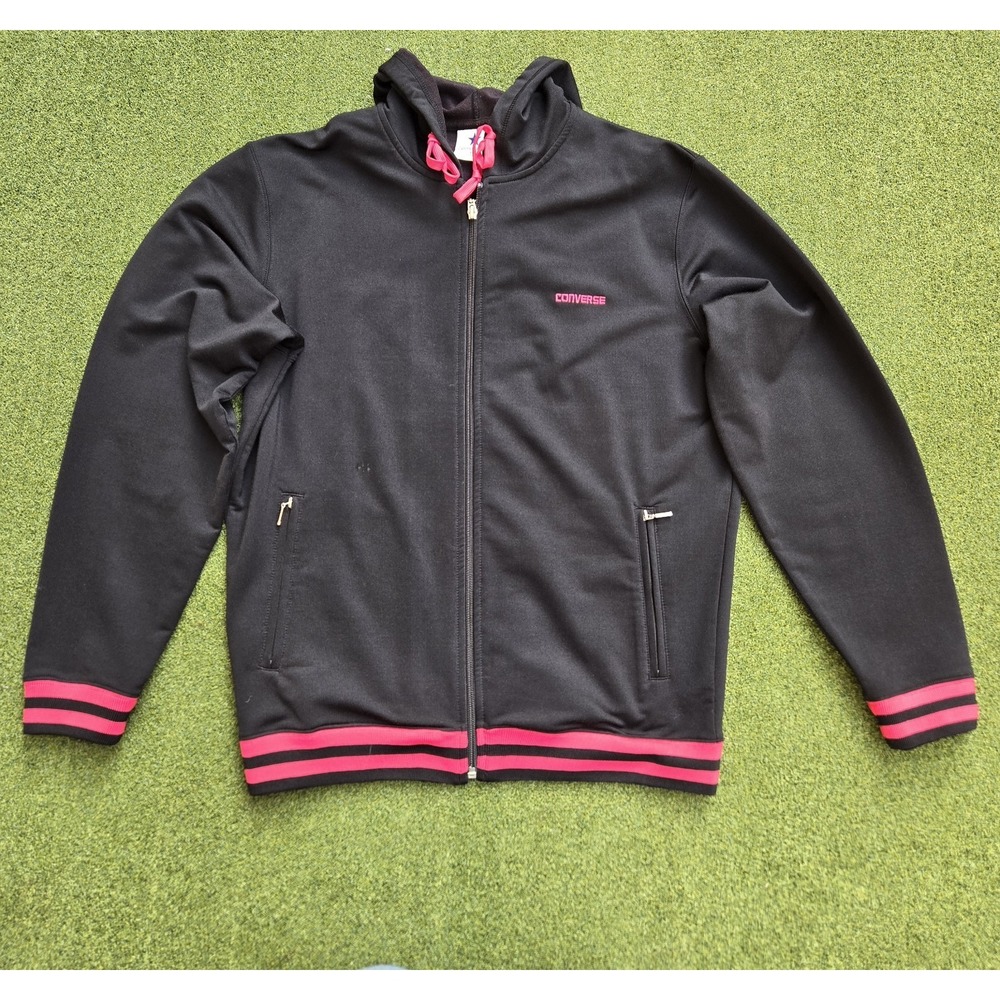 Converse Jacket Women's Size XL black/pink Full Zipper - Picture 2 of 11